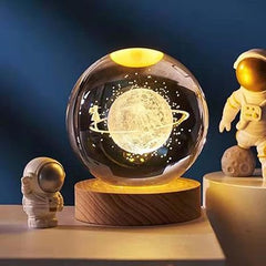 ✨ 3D Crystal Galaxy Moon Lamp – Astronaut Planet Night Light (USB Powered)