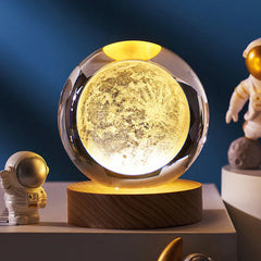 ✨ 3D Crystal Galaxy Moon Lamp – Astronaut Planet Night Light (USB Powered)